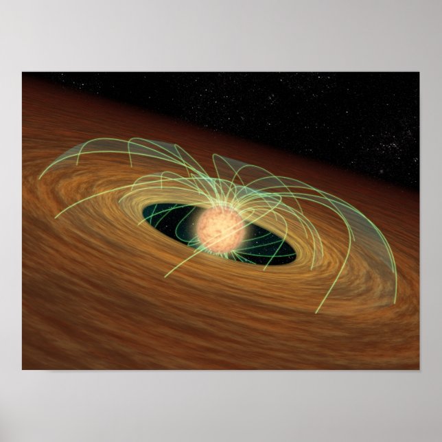 A dusty planet-forming disk in orbit poster (Front)