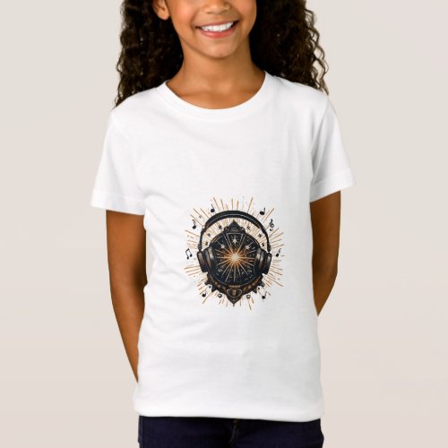 a dynamic burst of stars and music notes T_Shirt