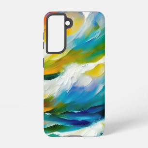 A dynamic painting of a stormy sea. samsung galaxy s21 case