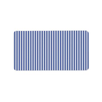 A Elegant Blue And White Nautical Stripes Label by Chicy_Trend at Zazzle