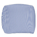 A Elegant Blue And White Nautical Stripes Pouf at Zazzle