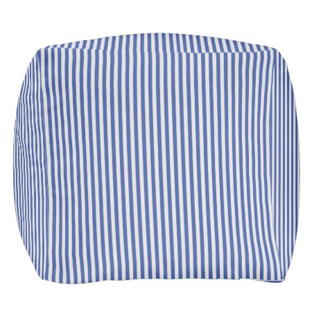 A Elegant Blue And White Nautical Stripes Pouf