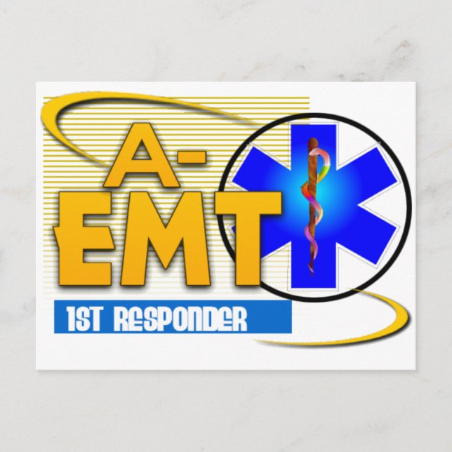 A-EMT 1ST RESPONDER - EMERGENCY MED TECH ADVANCED POSTCARD (Front)