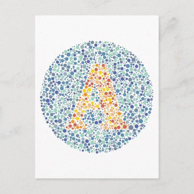 “A” Eye Test Letter Postcard (Front)