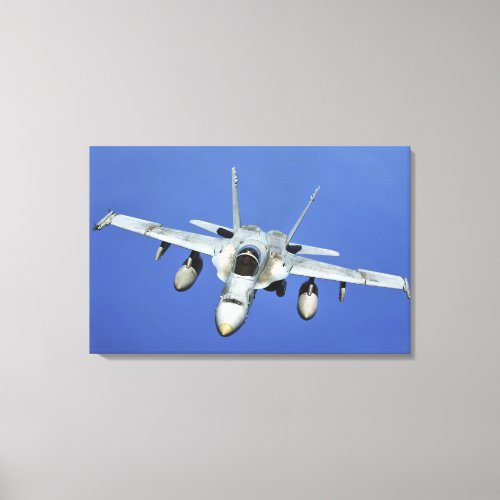 A FA_18 Hornet participates in a mission Canvas Print