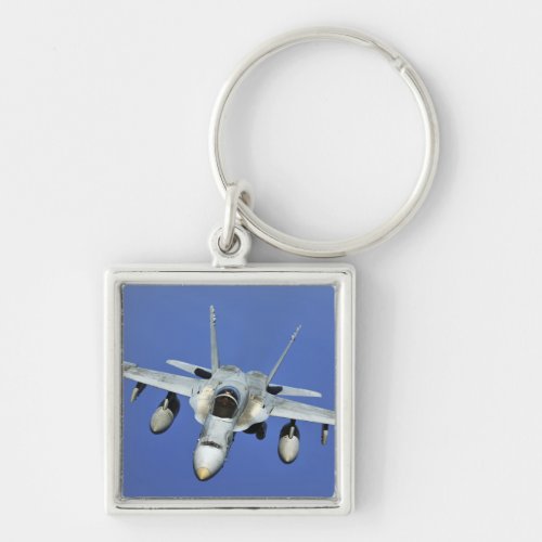 A FA_18 Hornet participates in a mission Keychain