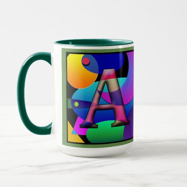 A F Monogramed, Initialed Coffee Mug (Left)