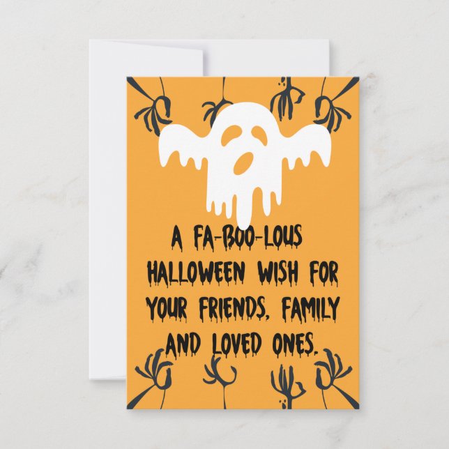 A fa-boo-lous halloween wishes card (Front)