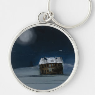A fabulous mysterious drawing with a moon  keychain