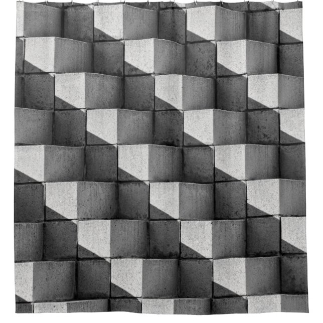 A face of the "Four Sided Pyramid" sculpture in th Shower Curtain (Front)