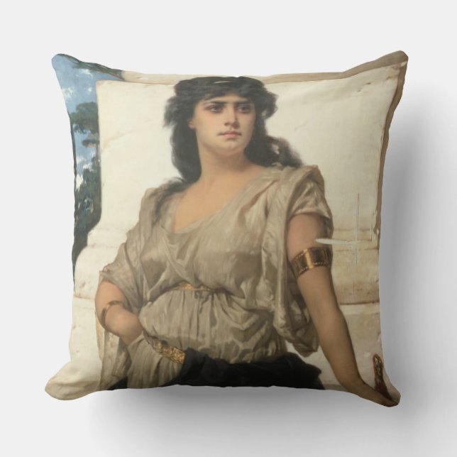 A Fair Warrior (oil on canvas) Throw Pillow (Front)