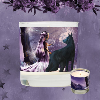 A Fairy And A Dark Wolf  Scented Candle by stylishdesign1 at Zazzle