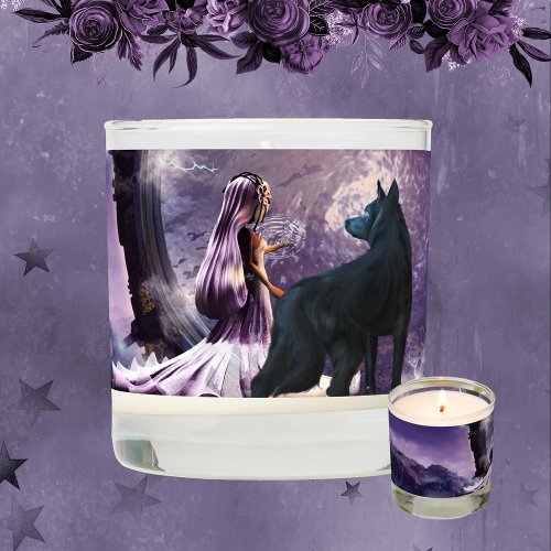 A fairy and a dark wolf  scented candle