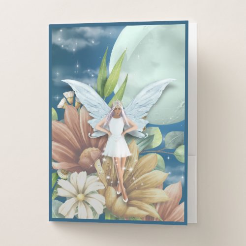 A Fairy in the Garden at Night Pocket Folder
