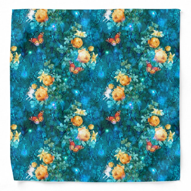 A Fairy in the Garden Series Design 11  Bandana (Front)