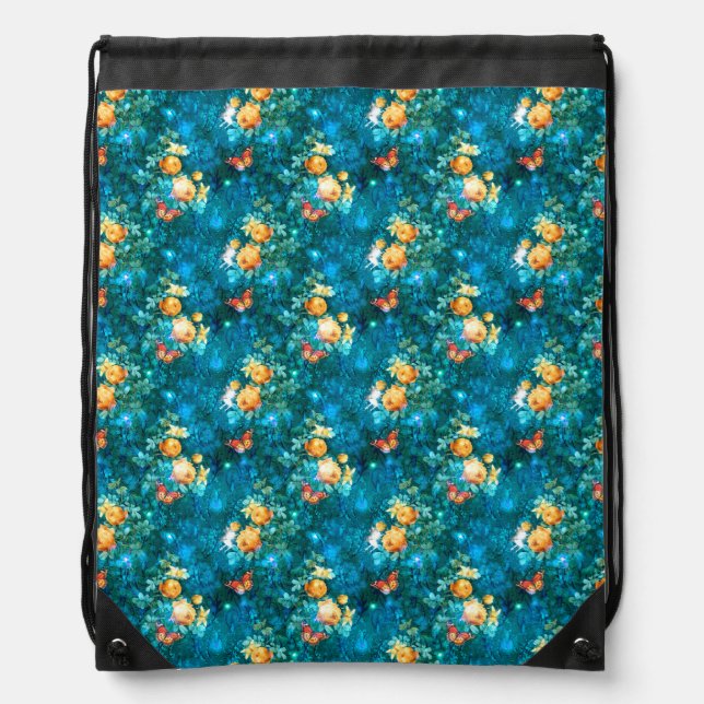 A Fairy in the Garden Series Design 11 Drawstring Bag (Front)