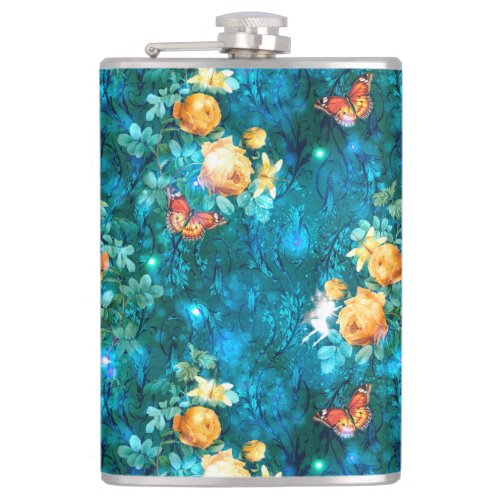 A Fairy in the Garden Series Design 11  Flask