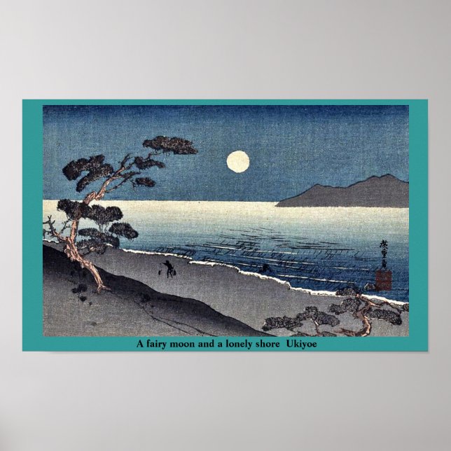 A fairy moon and a lonely shore  Ukiyoe Poster (Front)