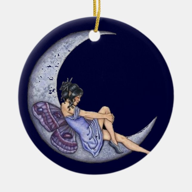 A Fairy Moon Ceramic Ornament (Front)