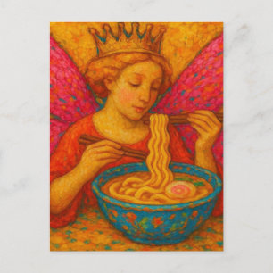 A Fairy Queen Eating Ramen Postcard