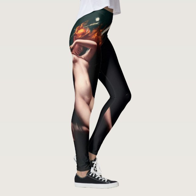 A Fairy Under Starry Skies by Luis Ricardo Falero Leggings (Right)