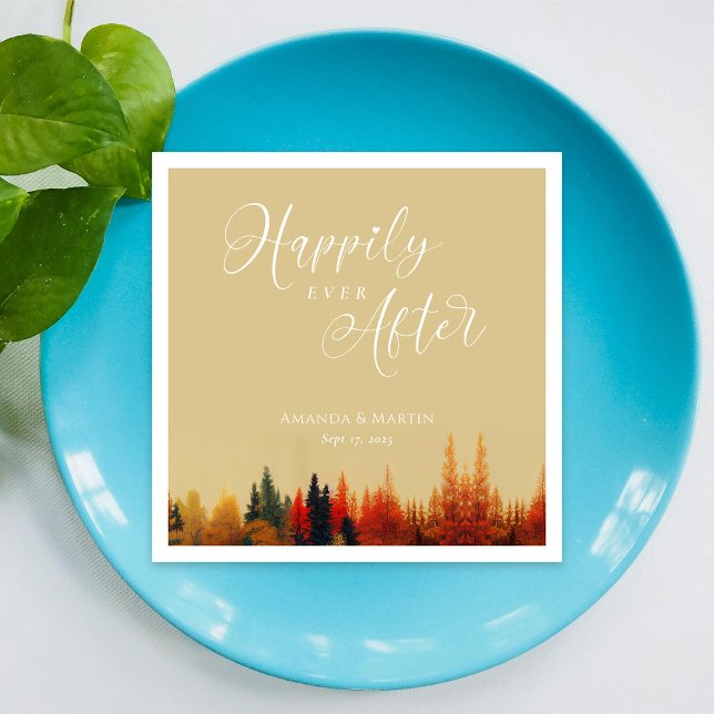 A Fairytale "Happily Ever After": Fall Wedding Napkins (A Fairytale "Happily Ever After": Fall Wedding Napkins)