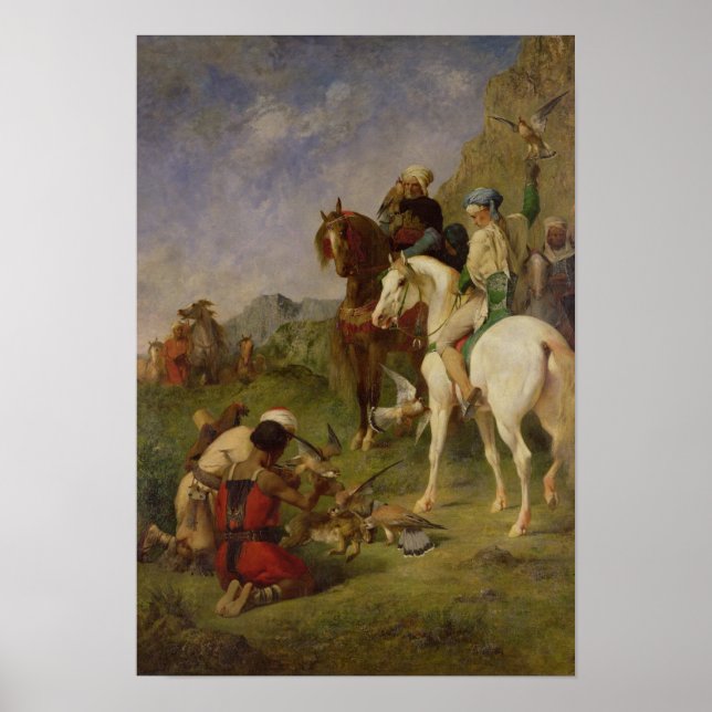 A Falcon Hunt in Algeria Poster (Front)