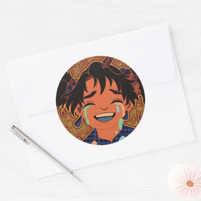 A Fall Day Classic Round Sticker (Envelope)