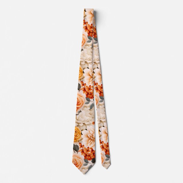 A Fall Floral Series Design 10 Neck Tie (Front)