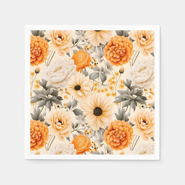 A Fall Floral Series Design 1 Napkins (Front)