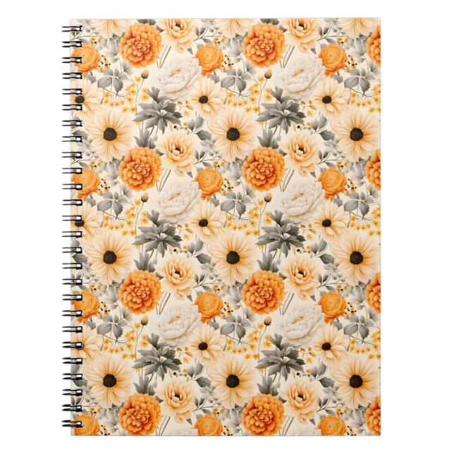 A Fall Floral Series Design 1 Notebook (Front)