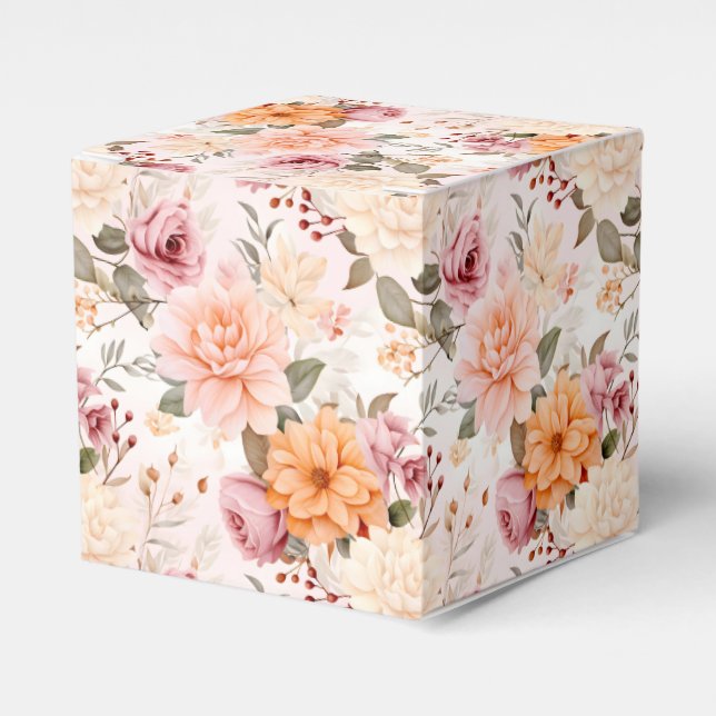 A Fall Floral Series Design 2 Favor Boxes (Front Side)