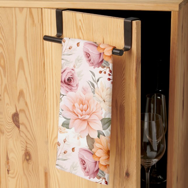 A Fall Floral Series Design 2 Kitchen Towel (Thirds Fold)