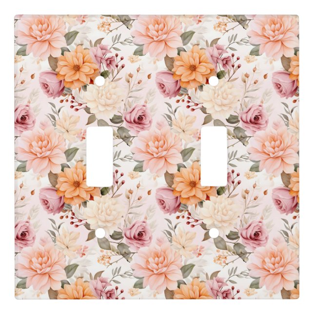 A Fall Floral Series Design 2 Light Switch Cover (Front)