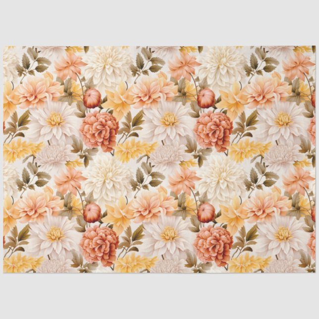 A Fall Floral Series Design 7 Tissue Paper (Front)