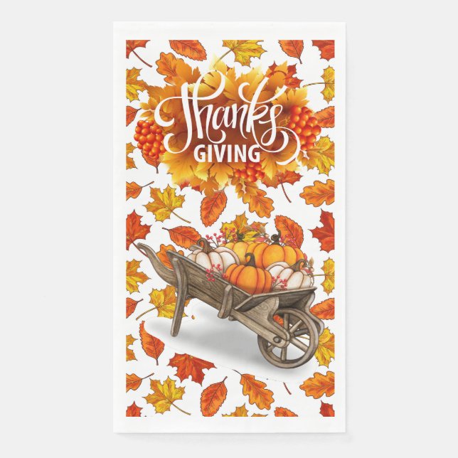 A Fall Thanksgiving Paper Guest Towels (Front)