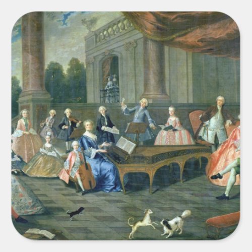 A Family Concert at Chateau Renescure Square Sticker