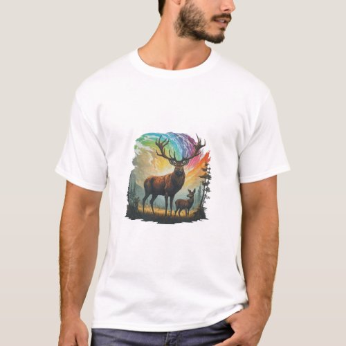 A family of deer grazes  T_Shirt