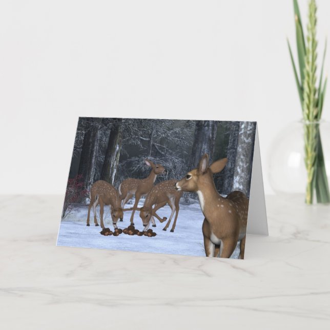 A Family of Deer Holiday Card (Front)