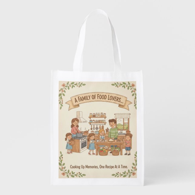 A Family Of Food Lovers Grocery Bag (Front)