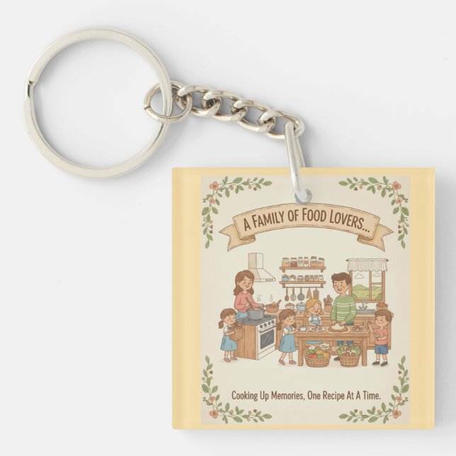 A Family Of Food Lovers Keychain (Front)