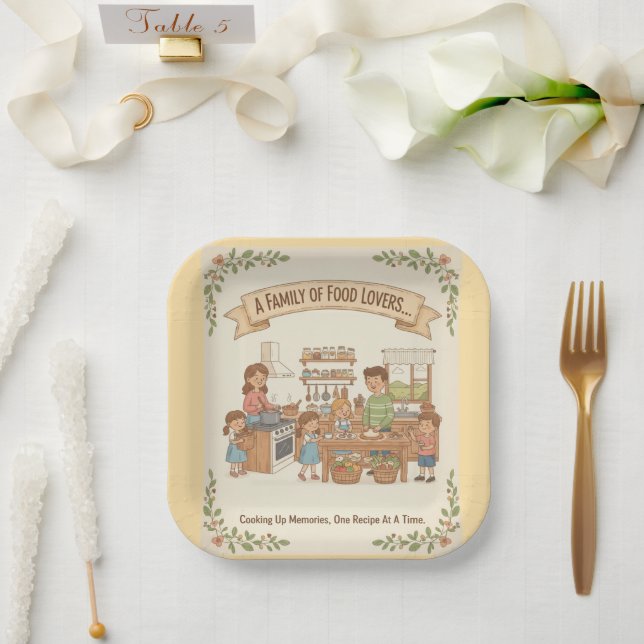 A Family Of Food Lovers Paper Plates (Wedding)