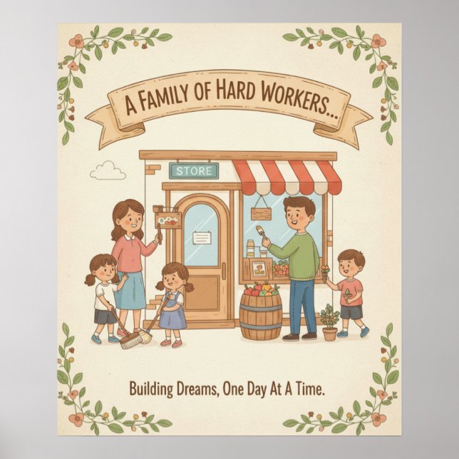 A Family Of Hard Workers Poster (Front)