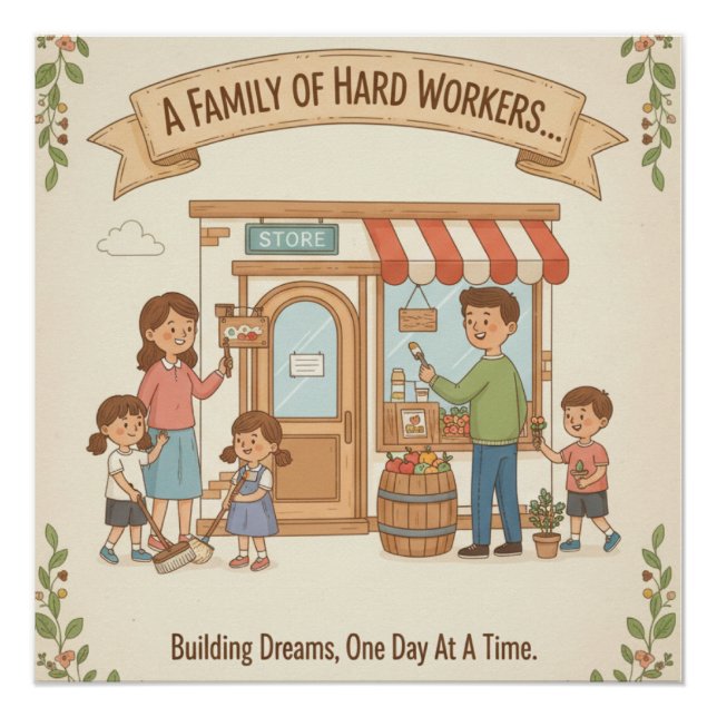 A Family Of Hard Workers Poster (Front)
