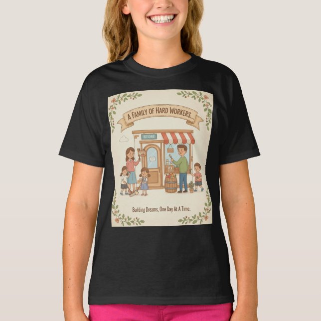A Family Of Hard Workers T-Shirt (Front)