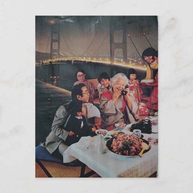 A Family Scenic Dinner at the Bridge Postcard (Front)