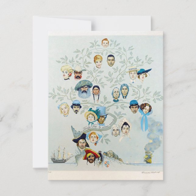 A Family Tree 1959 Norman Rockwell   Holiday Card (Front)