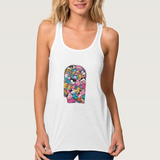 A famous scene recreated but with animals tank top (Front)