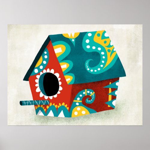 A Fanciful Birdhouse Poster Wall Art