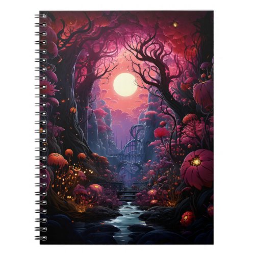 A Fantastic Landscape With Exotic Plants Notebook